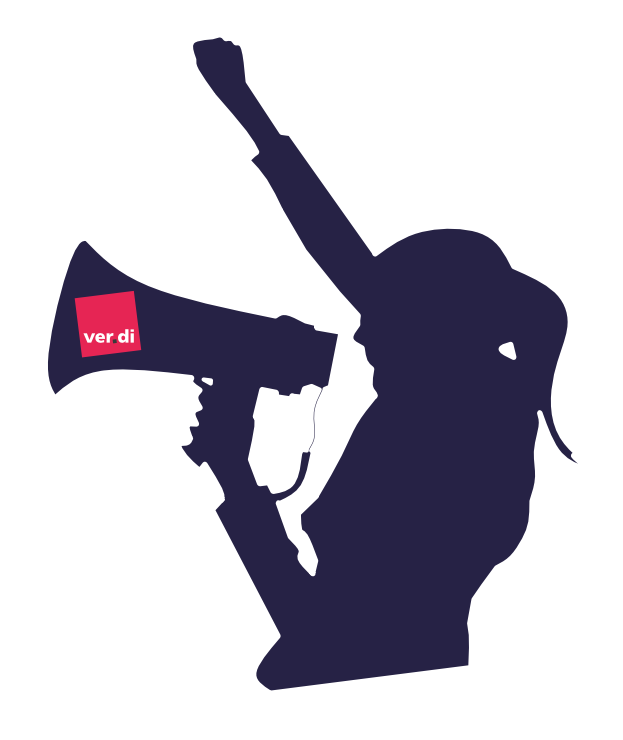 Grafik einer Frau mit Megaphone